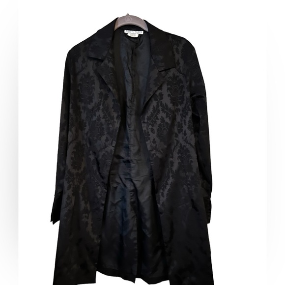 White House Black Market Black Brocade Duster Jacket - Picture 7 of 9